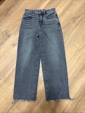 Madewell The Perfect Vintage Wide Leg Crop Women’s Jeans in Washed Black Size 25